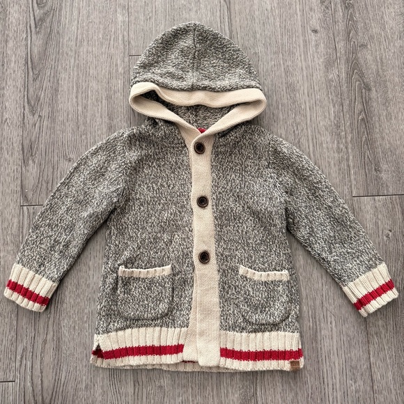 Roots Other - Roots Cabin kids knit hooded cardigan sweater 2t